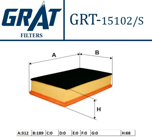 GRAT 15102S Hava Filtresi 7H0129620A resmi