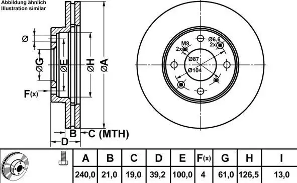 MGA 50304 Ön Fren Diski 45251S50G00 resmi