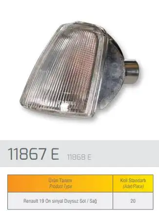 FARBA 11867D Sinyal Lambası (Sol) 7701030016 resmi