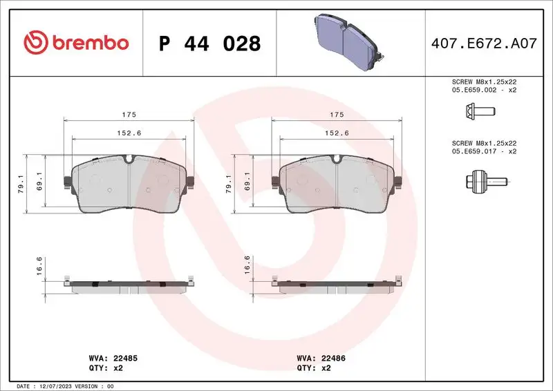 BREMBO P44028 Ön Fren Balatası resmi