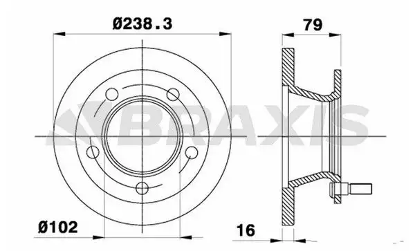 BRAXIS AD1049 Ön Fren Diski A6314200772 resmi