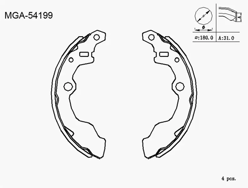 MGA 54199 Arka Fren Balatası 5380050800 resmi