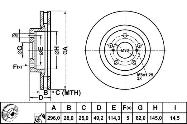 MGA 50376 Ön Fren Diski 4351242050 resmi