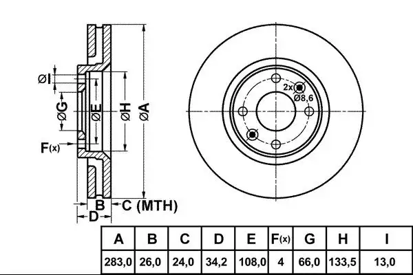 MGA 50104 Ön Fren Diski 4249J6 resmi