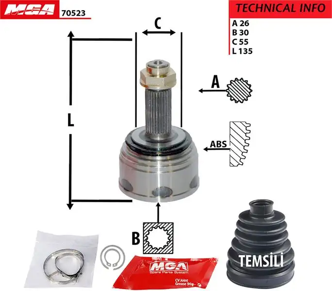 MGA 70523 Aks Kafası (Dış) 44010ST7900 resmi