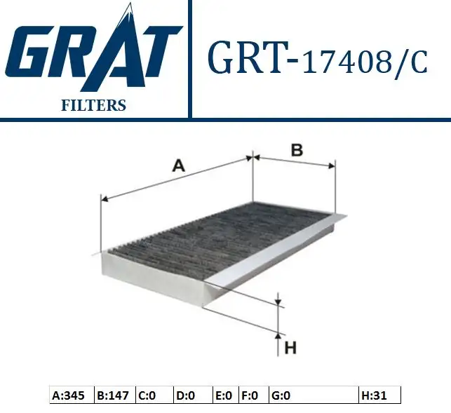 GRAT 17408C Polen Filtresi (Karbonlu) 96FW19G244AA resmi