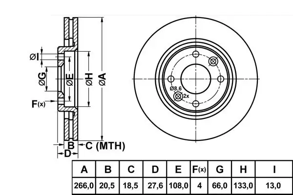 MGA 50127 Ön Fren Diski 4246W5 resmi