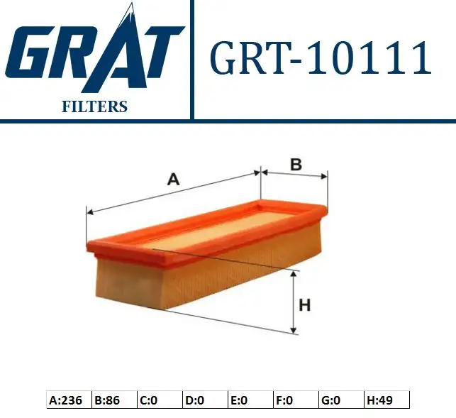 GRAT 10111 Hava Filtresi 7554755 resmi