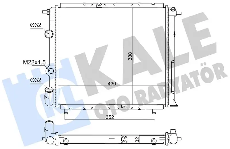 KALE 363670 Radyatör 7701395093 resmi