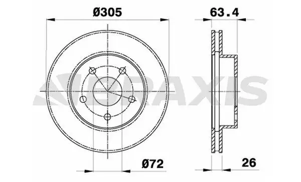 BRAXIS AE0457 Ön Fren Diski resmi