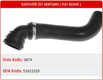 MASTER M3874 Radyatör Üst Hortumu 51821529 resmi