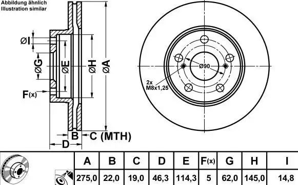 MGA 50272 Ön Fren Diski 4351212670 resmi