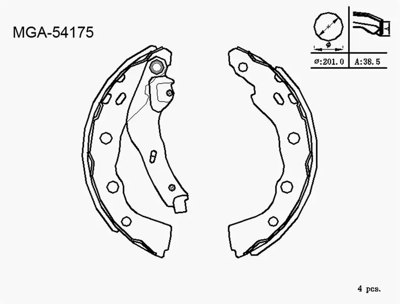 MGA 54175 Arka Fren Balatası MR465094 resmi