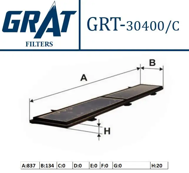 GRAT 30400C Polen Filtresi (Karbonlu) 64316946629 resmi