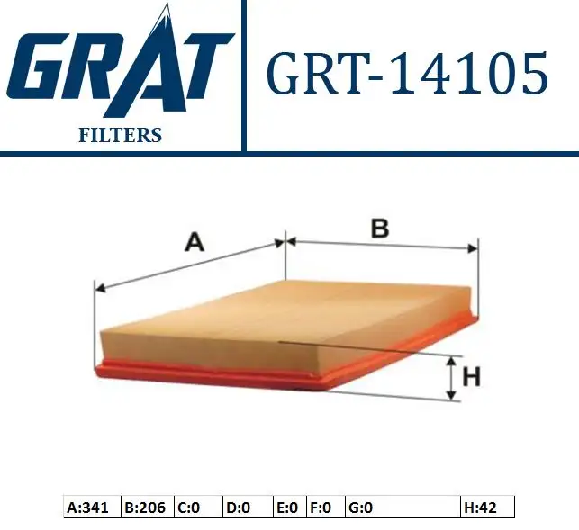 GRAT 14105 Hava Filtresi 835615 resmi