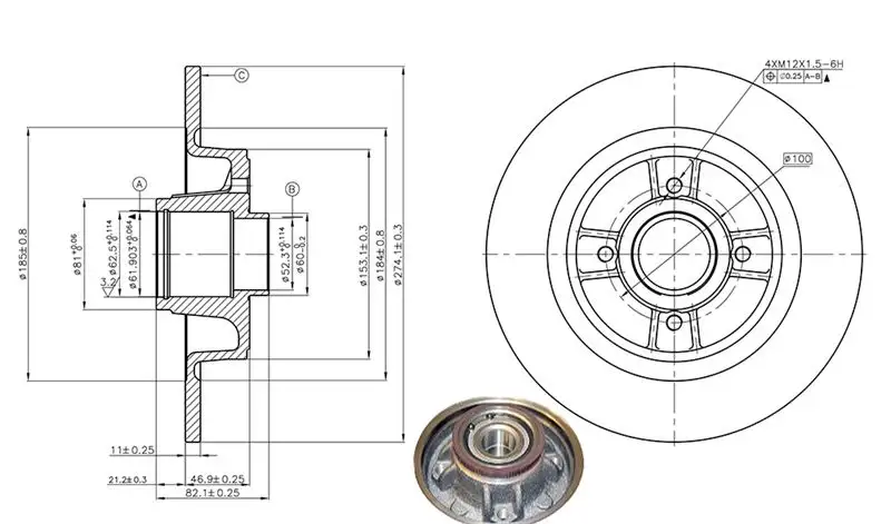 MGA 50420 Arka Fren Diski 7701206328 resmi