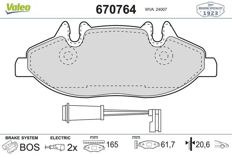 VALEO 670764 Ön Fren Balatası resmi