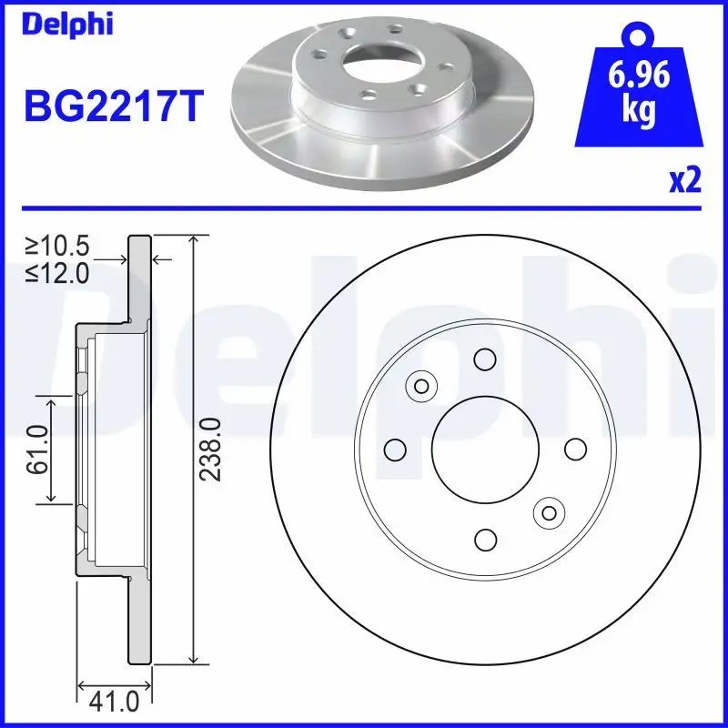 DELPHI BG2217T Ön Fren Diski resmi
