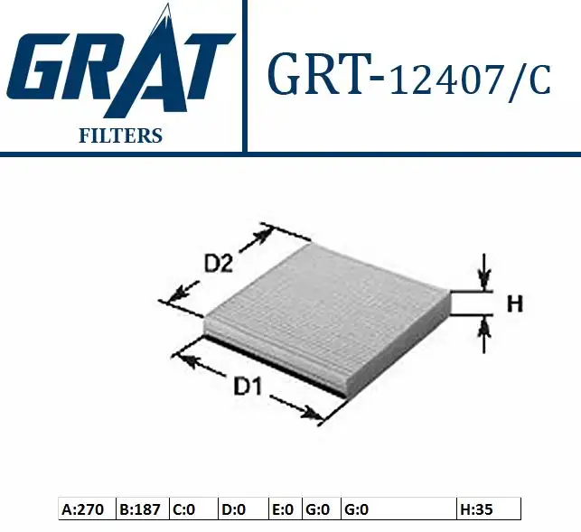 GRAT 12407C Polen Filtresi (Karbonlu) 6479K9 resmi