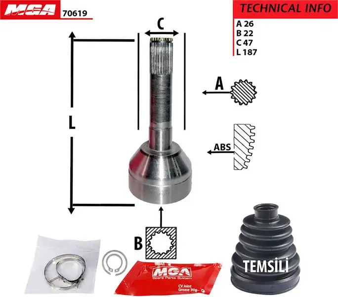 MGA 70619 Aks Kafası (Dış) 4410183000 resmi