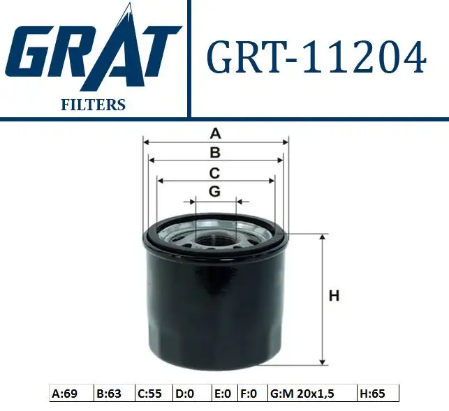 GRAT 11204 Yağ Filtresi 8200257642 resmi