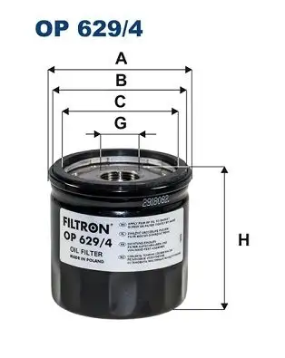 FILTRON OP629/4 Yağ Filtresi 2279222 resmi