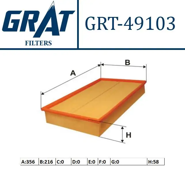 GRAT 49103 Hava Filtresi 9186361 resmi