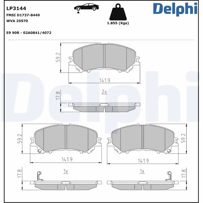 DELPHI LP3144 Ön Fren Balatası resmi