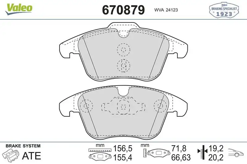 VALEO 670879 Ön Fren Balatası resmi