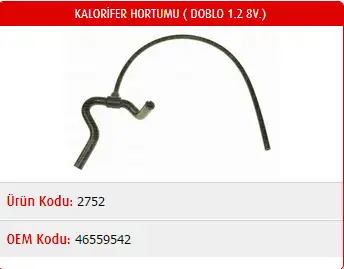 MASTER M2752 Kalorifer Hortumu 46559542 resmi