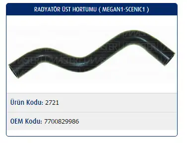 MASTER M2721 Radyatör Üst Hortumu 7700829986 resmi