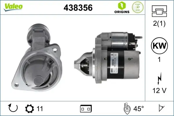 VALEO 438356 Marş Motoru H1BT11000BB resmi