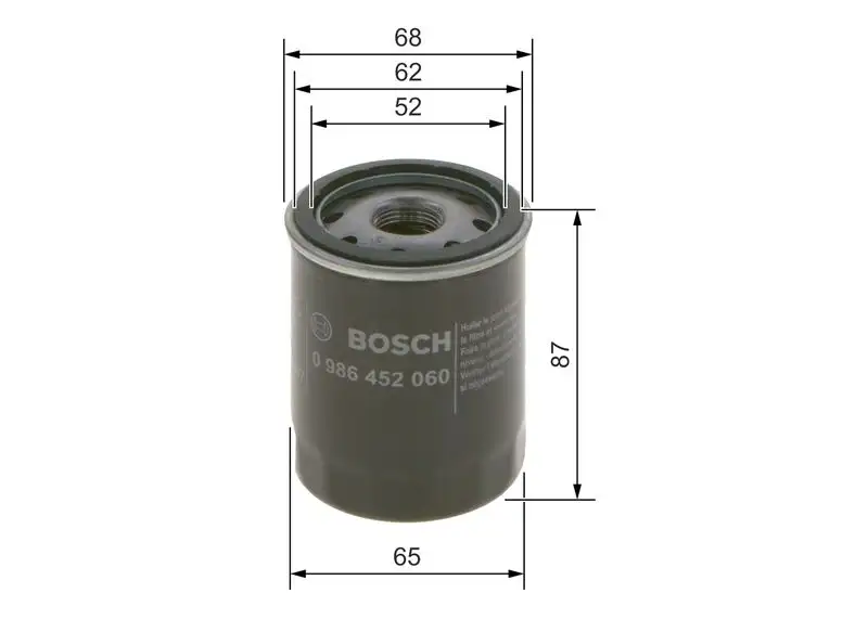 BOSCH 0986452060 Yağ Filtresi resmi