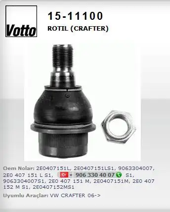 VOTTO 15-11100 Alt Rotil resmi