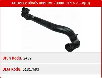 MASTER M2439 Kalorifer Hortumu 51817693 resmi
