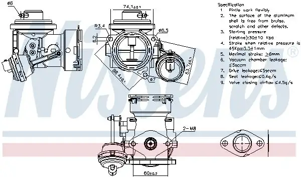 NISSENS 98299 EGR Valfi 03G131501M resmi
