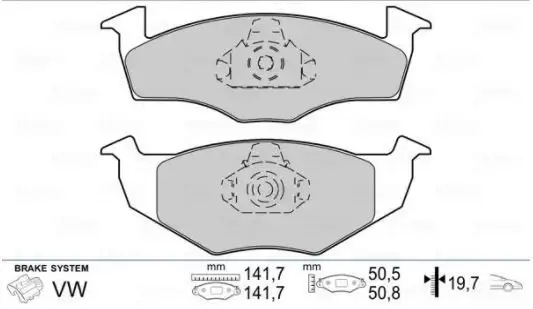 VALEO 671066 Ön Fren Balatası 1H0698151A resmi