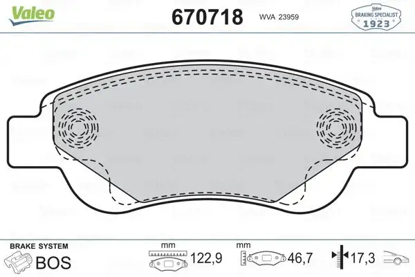 VALEO 670718 Ön Fren Balatası resmi