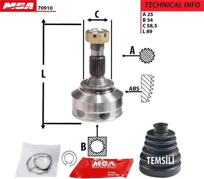 MGA 70910 Aks Kafası (Dış) 32734T resmi