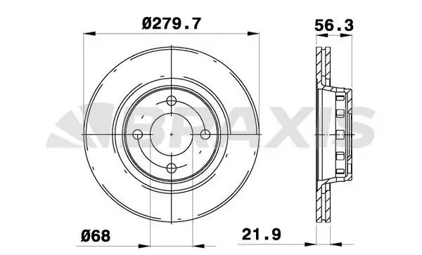 BRAXIS AE0328 Ön Fren Diski 8A0615301E resmi