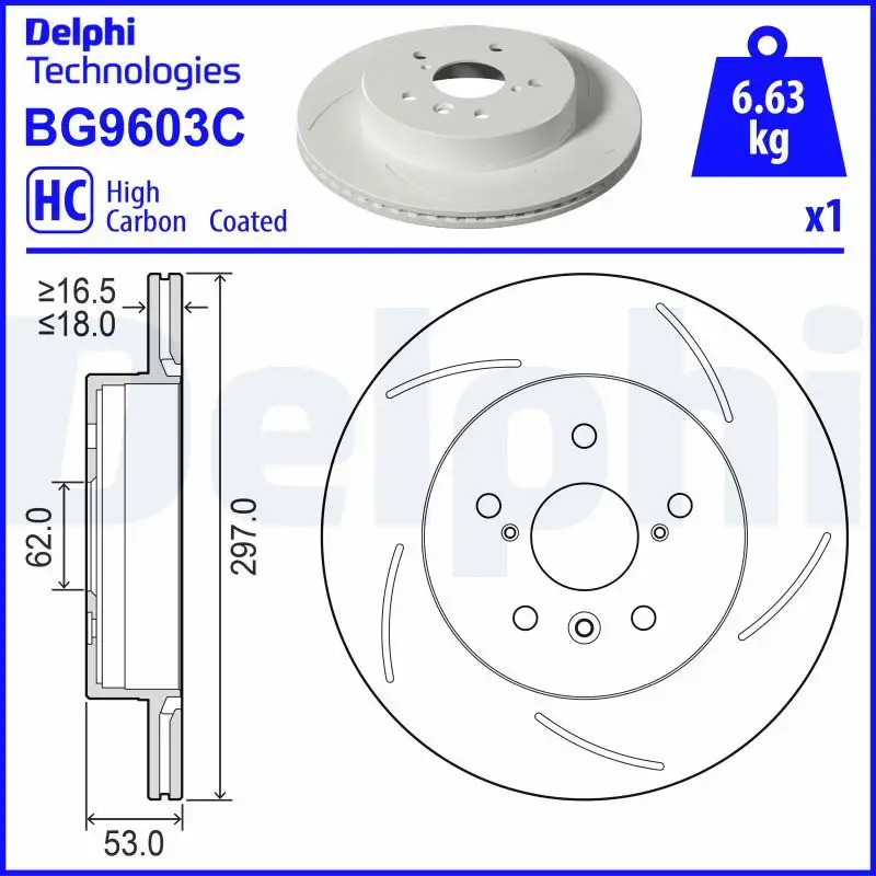 DELPHI BG9603C Arka Fren Diski (Sağ) 4243152190 resmi