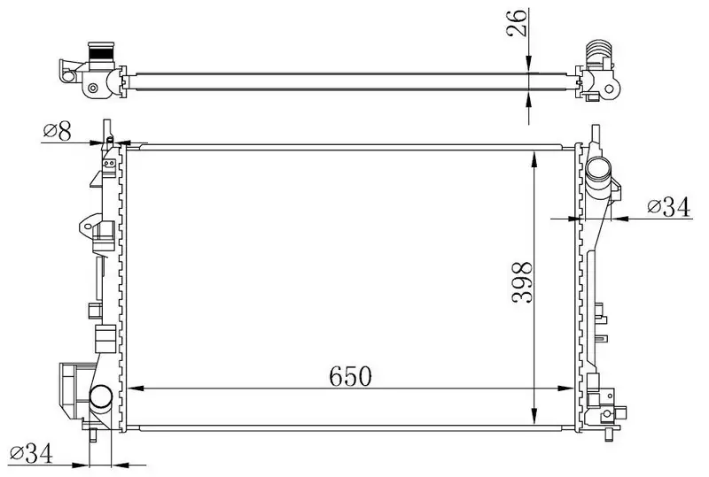 ORIS BOP166026 Radyatör 24418338 resmi