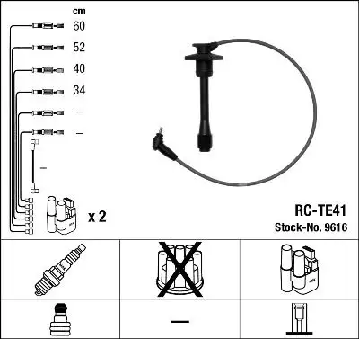 NGK 9616 (RCTE41) Buji Kablosu resmi