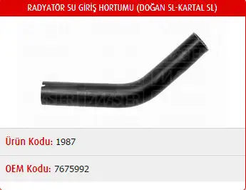 MASTER M1987 Radyatör Üst Hortumu 7675992 resmi