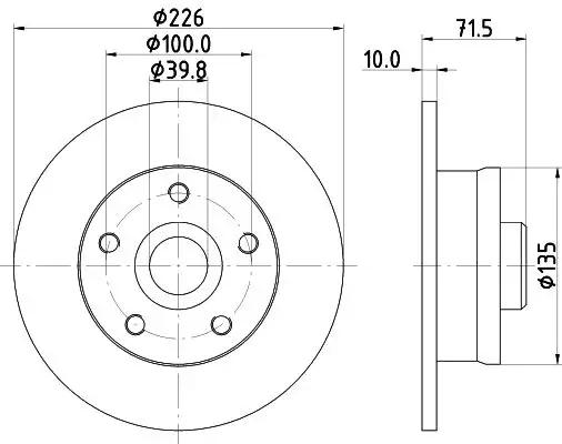 HELLA 8DD355102-751 Arka Fren Diski 357615601B resmi