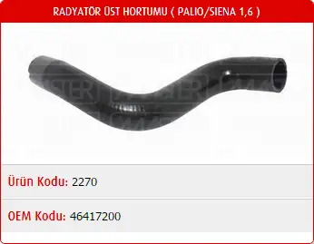 MASTER M2270 Radyatör Üst Hortumu 46417200 resmi