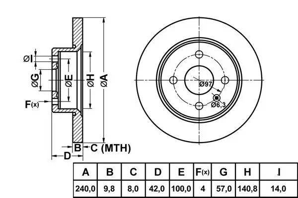 MGA 50162 Arka Fren Diski 569111 resmi