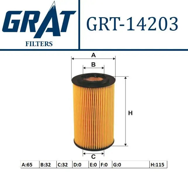 GRAT 14203 Yağ Filtresi 650319 resmi