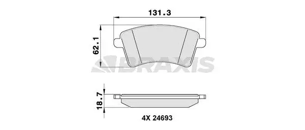 BRAXIS AA0146 Ön Fren Balatası resmi